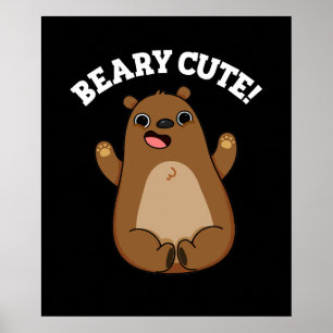 Beary Cute Nalle Pun Mörk BG Poster