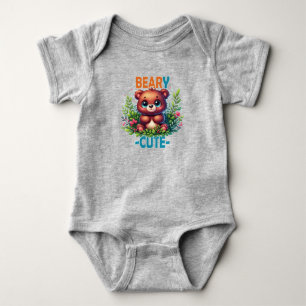Beary Cute. Nallens tecknad leende. Funny pun T Shirt