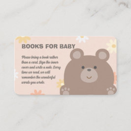 Beary Cute Rosa Daisy Baby Shower Bokar för Baby Tilläggskort
