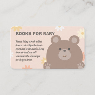 Beary Cute Rosa Daisy Baby Shower Bokar för Baby Tilläggskort