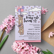 Beary Cute Rosa Girl Girl Twillingars Baby Shower