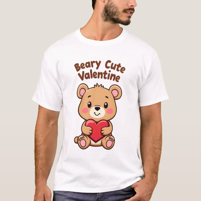Beary Cute Valentine T Shirt (Framsida)