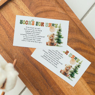 Beary Cute Woodland Baby Shower Bokar för Baby Visitkort