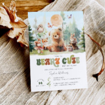 Beary Cute Woodland Baby Shower-inbjudan