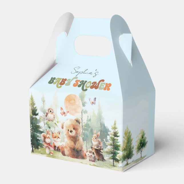 Beary Cute Woodland Baby Shower Presentaskar (Framsidan Sidan)