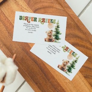 Beary Cute Woodland Baby Shower Raffcard Visitkort