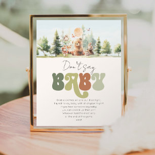 Beary Cute Woodland säger inte babystöld Poster