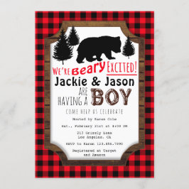 Beary Excated Woodsy Baby Shower-inbjudan Inbjudningar