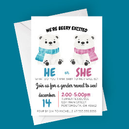 Beary Excted Gender Reveal Call-inbjudan Inbjudningar
