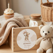 Beary First Ballong Pojke 1:a Födelsedags Teddybjö