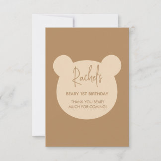 Beary First Birday tackkort Tack Kort