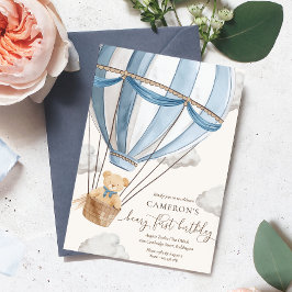 Beary First Nalle Luftballong Birthday Inbjudningar