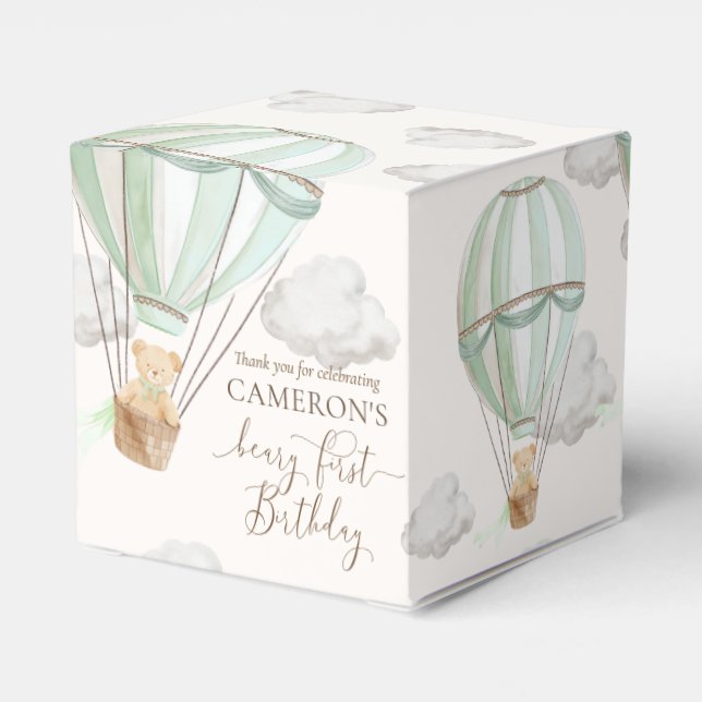 Beary First Nalle Luftballong Birthday Presentaskar (Baksidan Sidan)