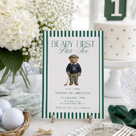Beary First Par-Tee Golf 1-årsfest Inbjudningar