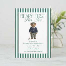 Beary First Par-Tee Golf 1st Birthday Inbjudningar