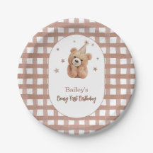 Beary Första Födelsedag Gingham