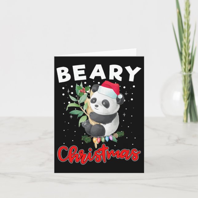 Beary God jul för Panda Bear Älskare Funny Kort (Framsida)