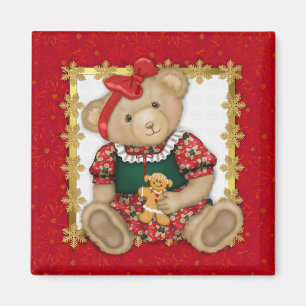Beary God jul-Girl Teddy Magnet