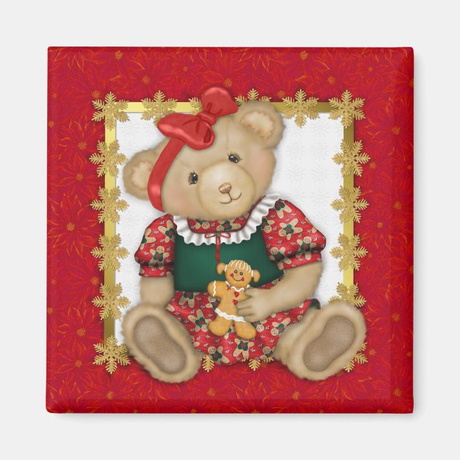 Beary God jul-Girl Teddy Magnet (Framsidan)