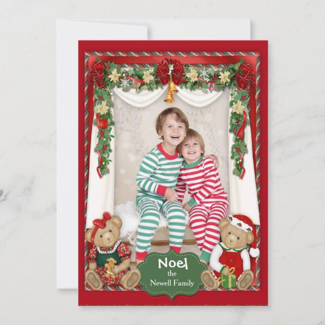 Beary God jul Photo Card Julkort (Framsida)