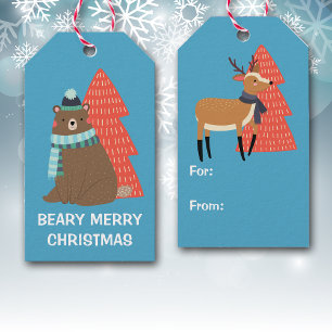 Beary God jul Presentetikett