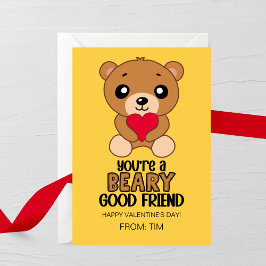 Beary Good Friend Kids Valentine Card Anteckningskort