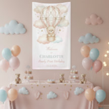 Beary Hot Air Balloon 1st Birthday Welcome