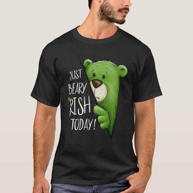 Beary Irish Today Grönt Coola Bear St Patricks T Shirt (Framsida)