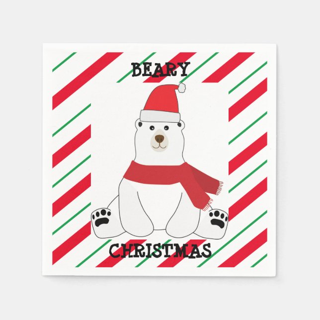 Beary jul Party Napkins Pappersservett (Framsidan)