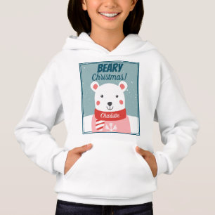 Beary Jul, söt tecknad polar björn med namn T Shirt