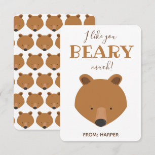 Beary Mear Classroom Valentine Card
