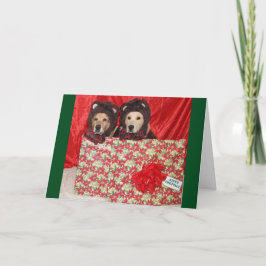 Beary Merry Golden jul Helgkort
