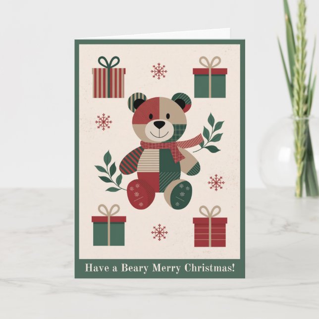 Beary Merry Helgdag Card Helgkort (Framsida)