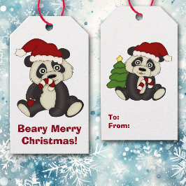 Beary Merry Helgdag Presentetikett