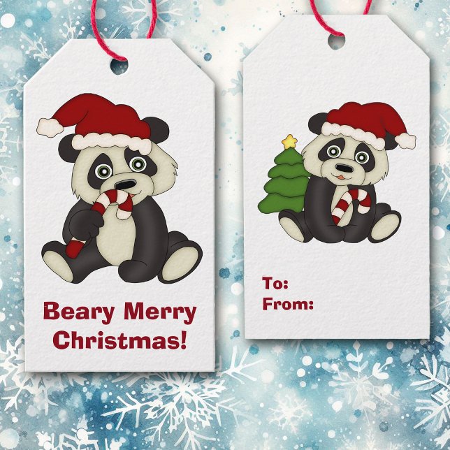 Beary Merry Helgdag Presentetikett (Skapare uppladdad)
