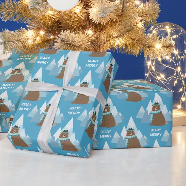 Beary Merry Mountain-jul Presentpapper (Helgdagar)