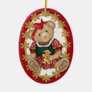 Beary Merry Nalle Ornament - Oval 2