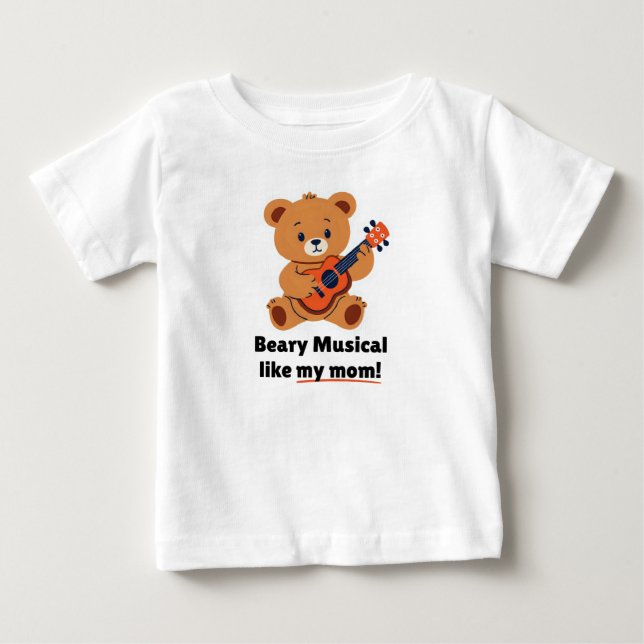 Beary Musical som min Mamma Småbarn T-Shirt (Framsida)