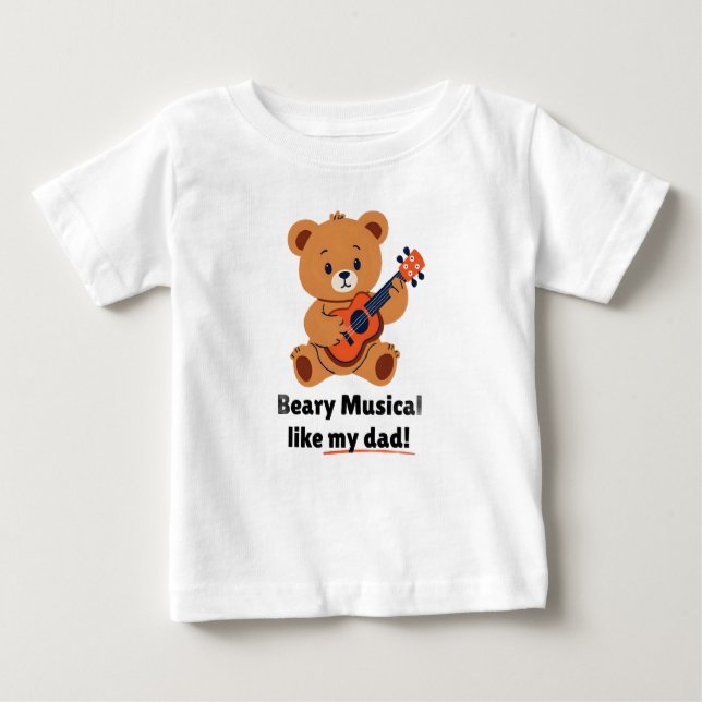 Beary Musical som min Pappa Småbarn T-Shirt (Framsida)