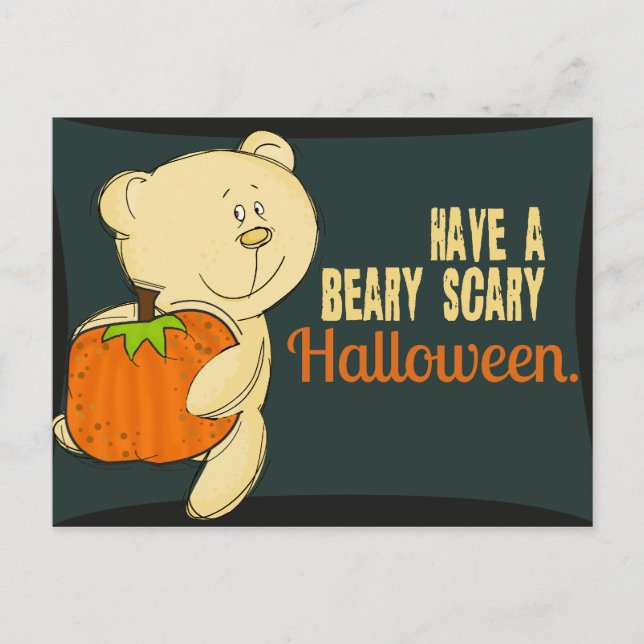 Beary Scary Halloween Vykort (Framsida)