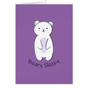 Beary Sömnig Bear Hälsningskort