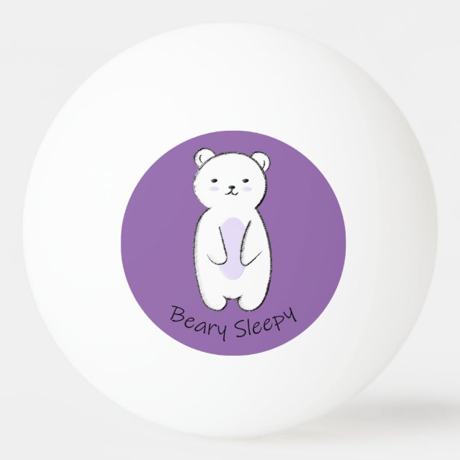 Beary Sömnig Bear Pingisboll (Baksidan)