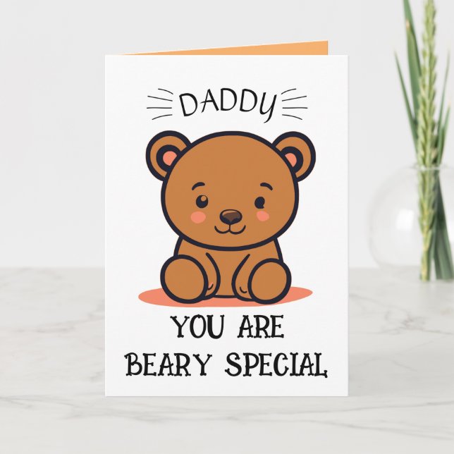 Beary Speciell pappa, Nalle Fars dag Tack Kort (Framsida)