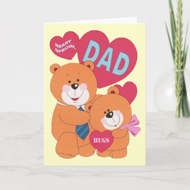 Beary Speciella Pappa Bear Family Fars dag Kort (Framsida)