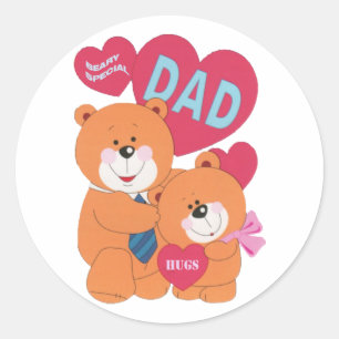 Beary Speciellare Pappa Runt Klistermärke
