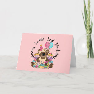 Beary Sweet 3rd Birthday Tshirts and Gifts Kort