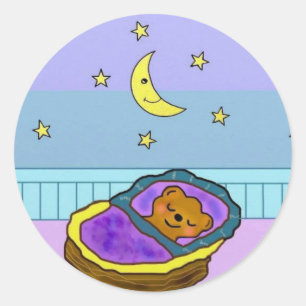 Beary Sweet Dreams Stickers Runt Klistermärke