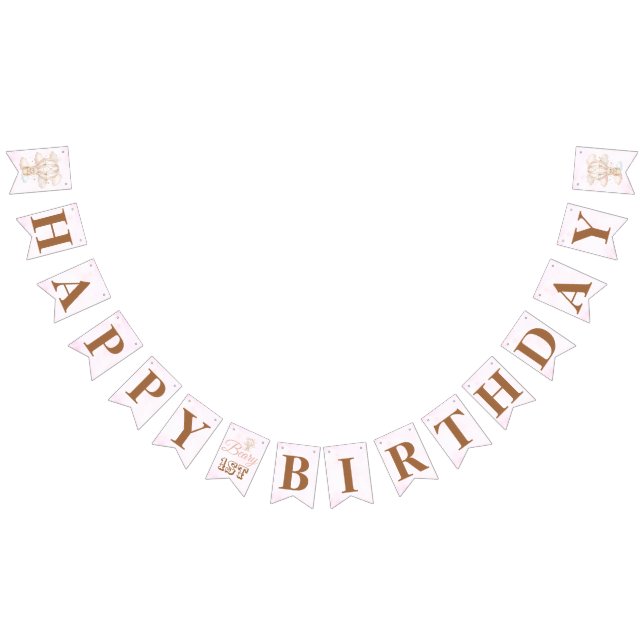 Beary Sweet Hot Air Balloon 1st Birthday Vimplar (Alla)