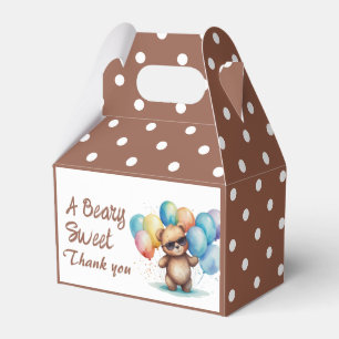 Beary Sweet Nalle med glasögon och ballong Presentaskar