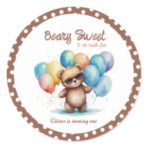 Beary Sweet Nalle med glasögon och ballong